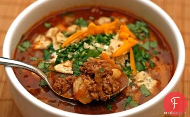 Sopa de pimenta de peru com Canjica