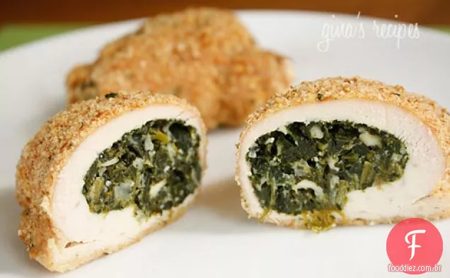 Espinafre E Feta Recheado Peitos De Frango