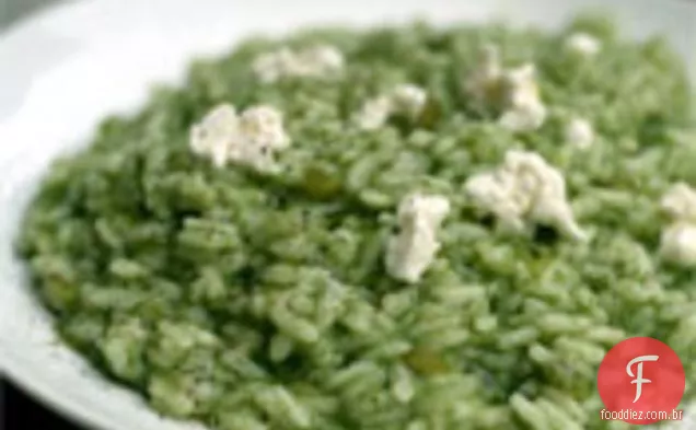 Jantar esta noite: Risoto de espinafre com queijo de cabra