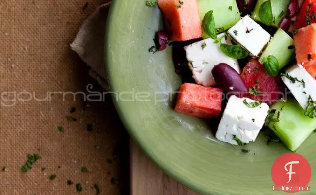 Melancia, tomate da herança e salada de Feta / escolhendo o melão perfeito