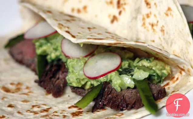 Bife de saia grelhado com Guacamole e Rajas