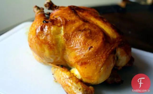 Jantar esta noite: Frango Assado com açafrão e limões