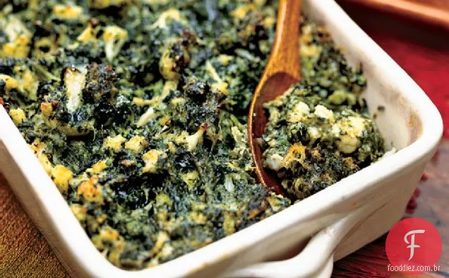 Couve-Flor E Brócolis Flan Com Espinafre Béchamel
