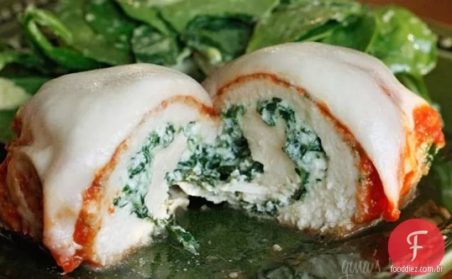 Rollatini De Frango Com Espinafre Alla Parmigiana