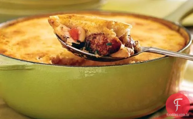 Cassoulet de salsicha e frango