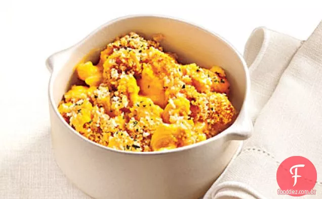Creme, macarrão leve e queijo