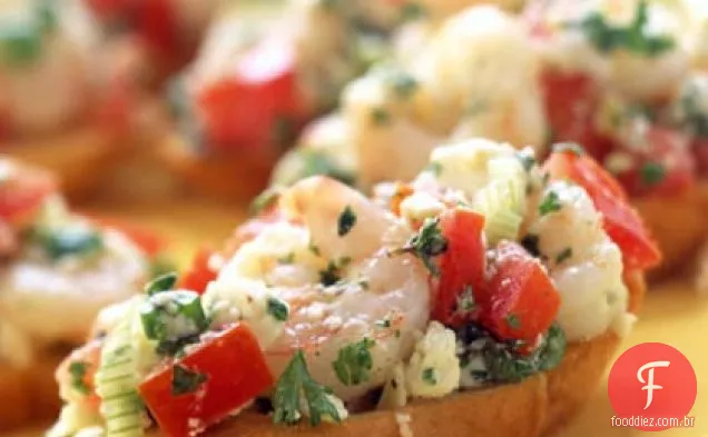 Camarão Grego Bruschetta