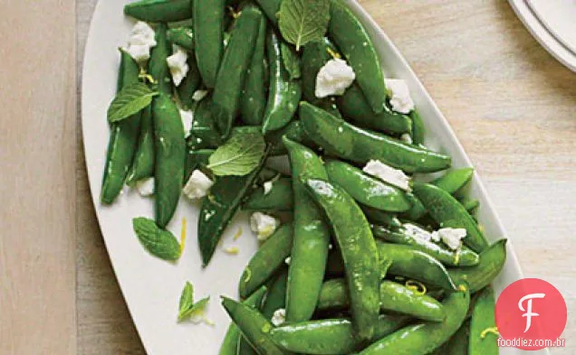 Ervilhas salteadas com Salata de Ricota e hortelã