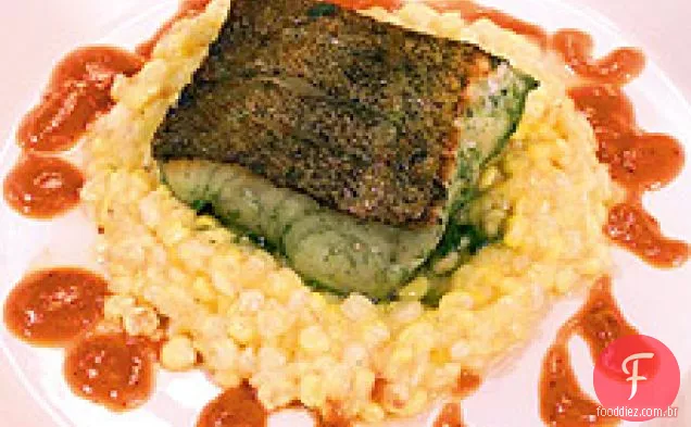 Filé De Bacalhau Marinado E Pudim De Milho