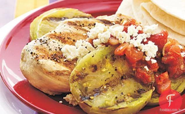 Frango Grelhado ao sul da fronteira e tomate verde