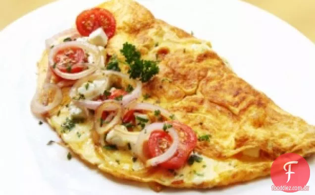 Omelete De Tomate, Espinafre E Queijo Feta
