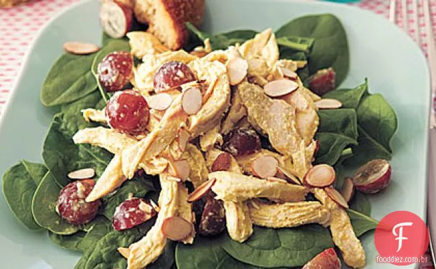 Frango com curry e Salada De Uva