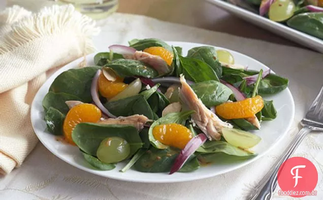 Salada de espinafre mandarim com frango