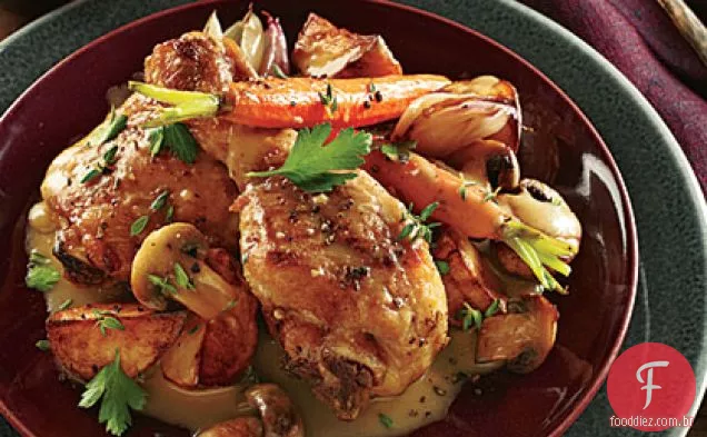 Frango Com Manteiga Dourada Com Champanhe