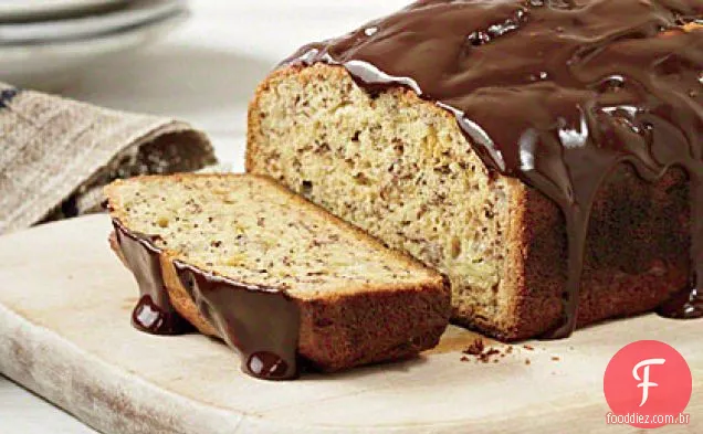 Pão de Banana com cobertura de Chocolate