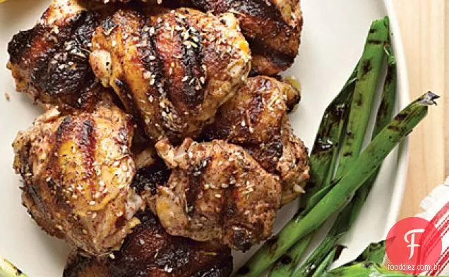 Zaatar e frango grelhado com limão