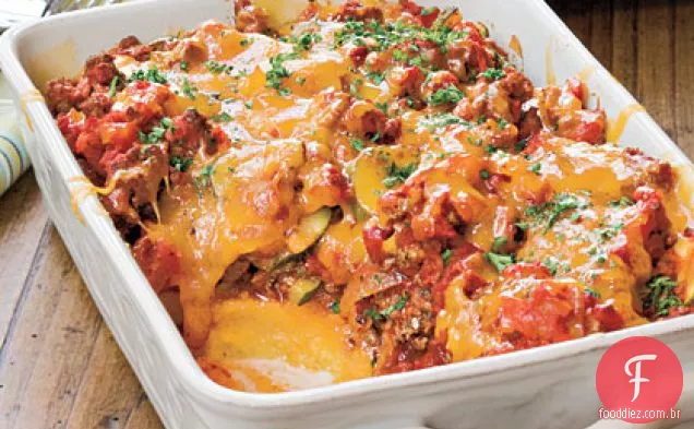 Caçarola de tomate' n ' com crosta de Polenta