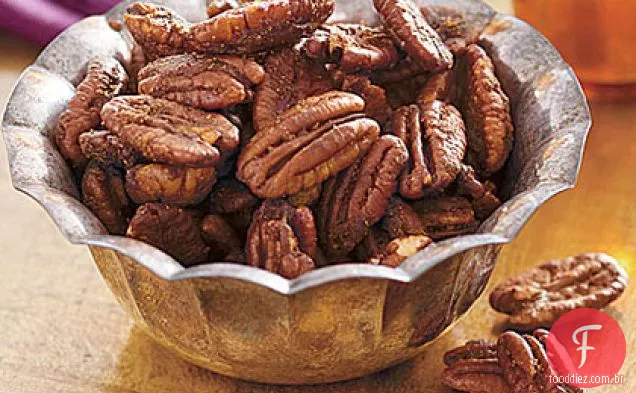 Nozes torradas doces e picantes