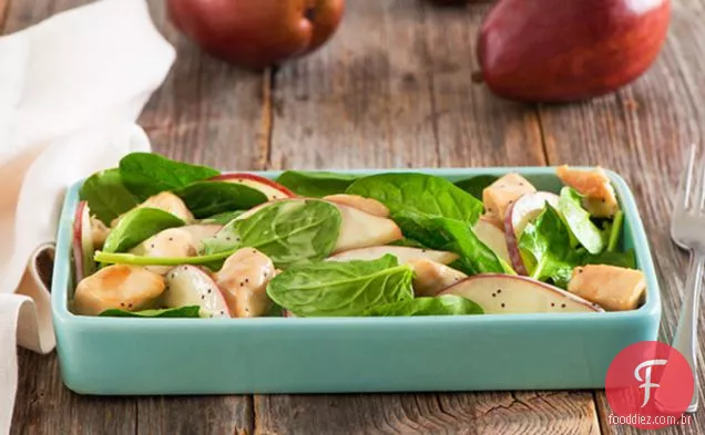 Salada de frango, Pêra e espinafre