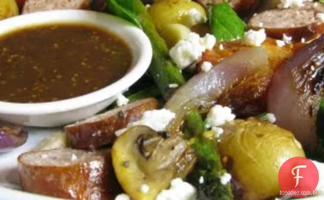 Salada De Espinafre Quente Com Salsicha E Batatas