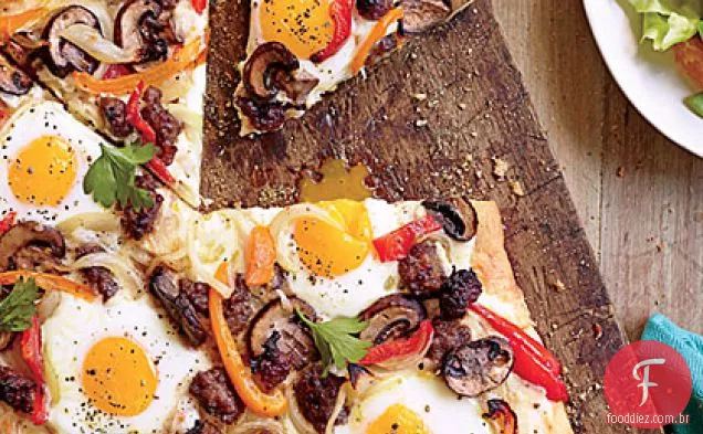 Café Da Manhã Salsicha-Ovo Pizza