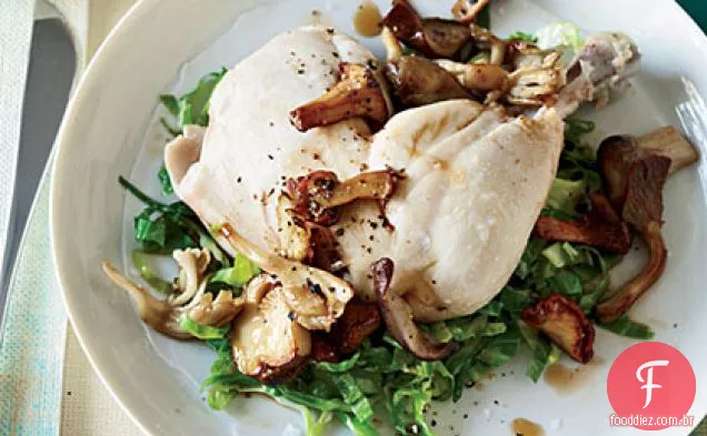 Frango Assado com cogumelos