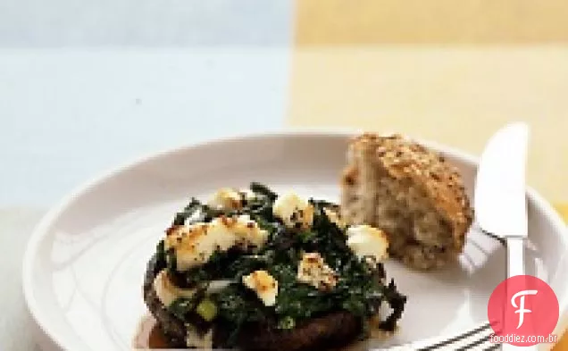 Portobellos Com Alho-Poró E Espinafre