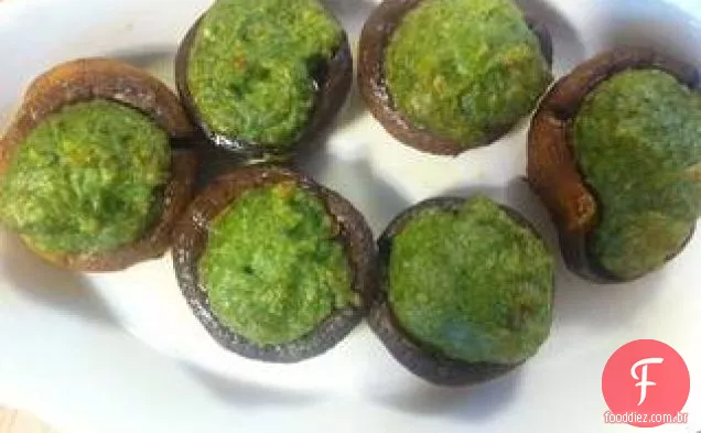 Cogumelos Recheados Com Alcachofra De Espinafre