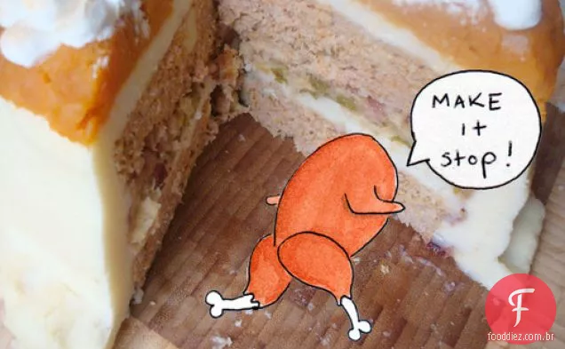 Cakespy: bolo de ação de Graças feito de Peru Real! E Sobras