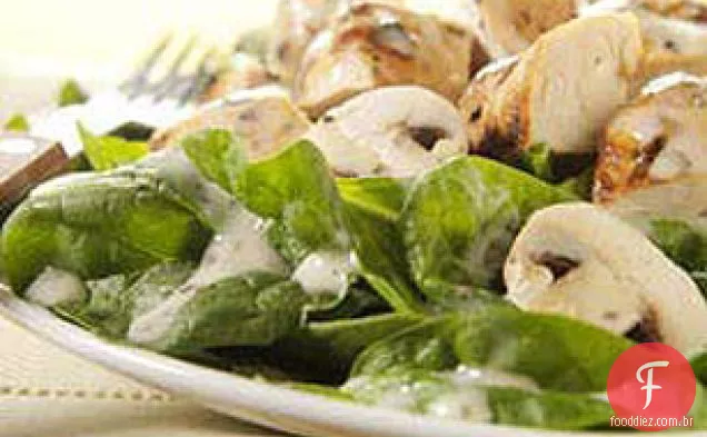 Salada De Frango E Espinafre Com Ervas E Mel