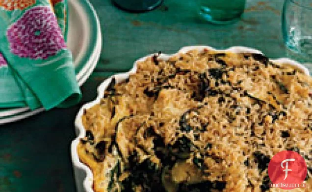 Caçarola De Arroz E Espinafre Com Manjericão