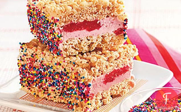 Arroz Krispies Tratar Sanduíches De Sorvete