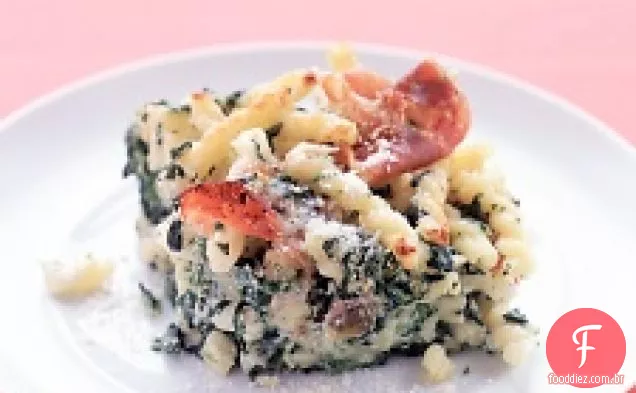 Massa Assada Com Espinafre, Ricota E Prosciutto