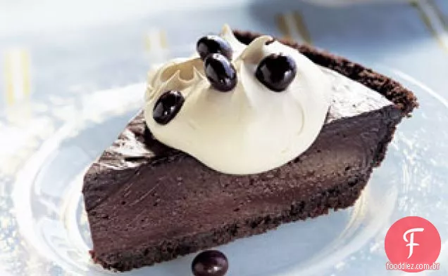 Torta de Pudim de chocolate triplo com creme de Cappuccino