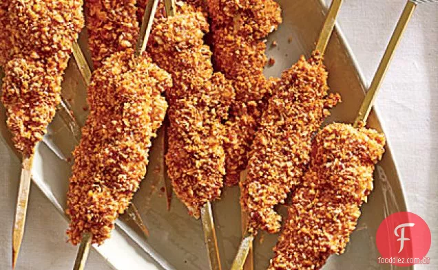 Panko-Espetos De Dedo De Frango Pecan