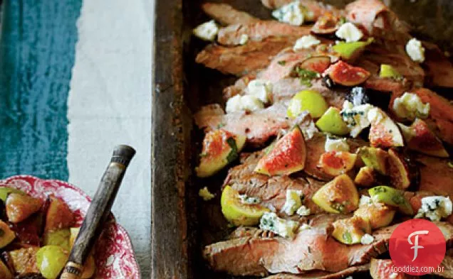 Bife de flanco de alecrim com Salsa De Figo