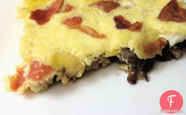 Saudável e delicioso: fritada com cogumelos, Bacon e Parmesão