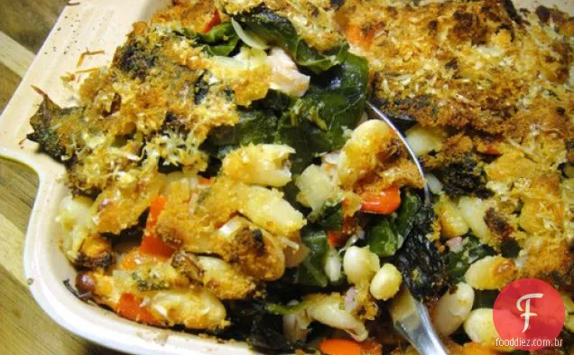 Gratinado de feijão verde e branco Collard