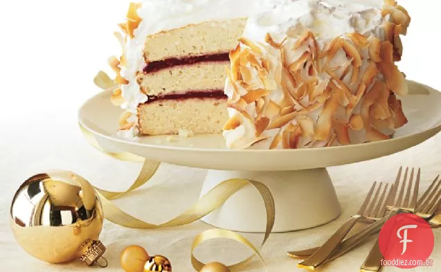 Bolo de coco com Recheio De Framboesa