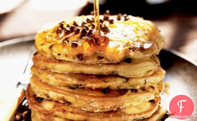 Panquecas De Leitelho Com Chip De Laranja E Chocolate