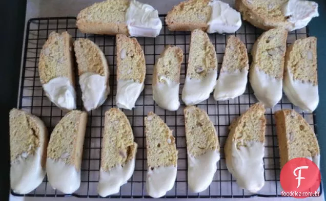Chocolate Branco Mergulhado Limão-Amêndoa Biscotti