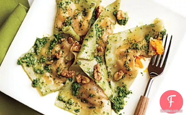 Ravioli de abóbora com Pesto De Espinafre