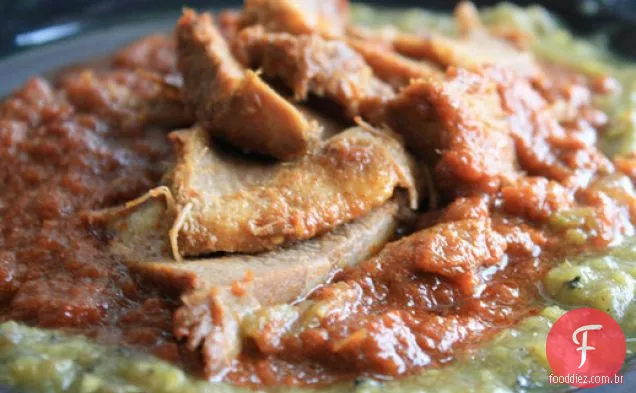 Língua curada no Chile vermelho (Lengua Adovada)