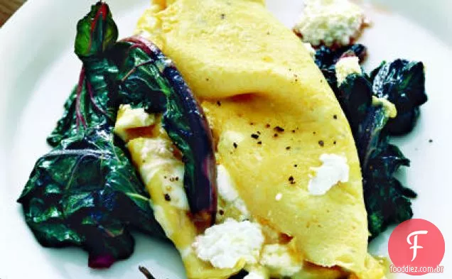 Omelete de ricota com acelga suíça