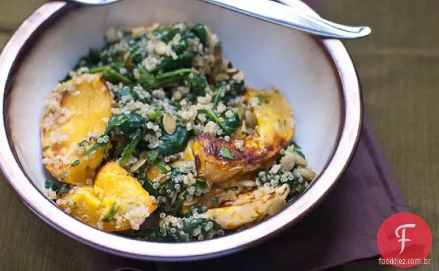 O Whisperer mais crocante: abóbora e Quinoa com molho de coentro e limão
