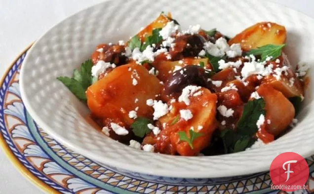 Guisado de batata e azeitona Grego