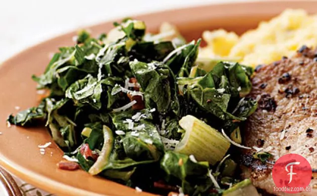 Acelga salteada com Pancetta