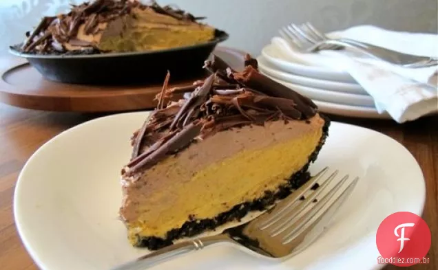 Torta De Mousse De Abóbora Com Chocolate Sem Assar