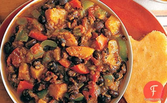 Feijão preto e abóbora Chili