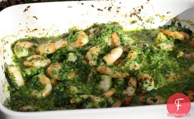 Camarão com molho verde